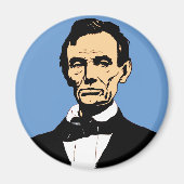Illustratie Abraham Lincoln over blauw Magneet (Voorkant)