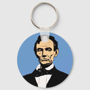 Illustratie Abraham Lincoln over blauw Sleutelhanger