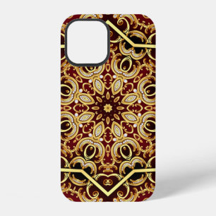 illustratie achtergrond frame met parel en goud( iPhone 12 hoesje