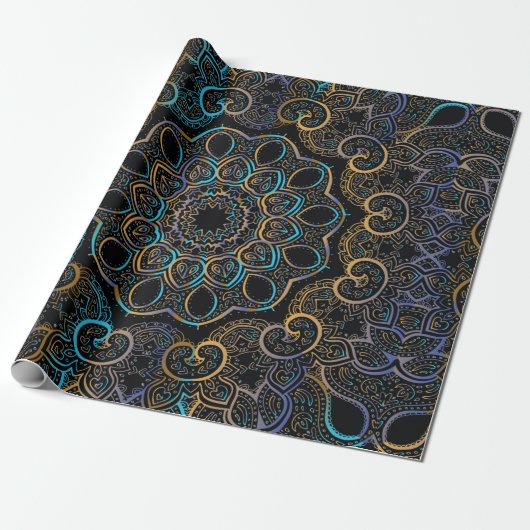 Illustratie achtergrond. Mandala. Indische d Cadeaupapier (Uitgerold)