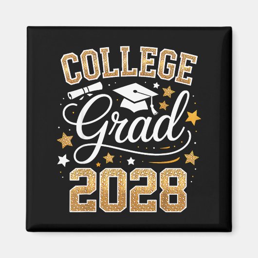 Illustratie afgestudeerde klas 2028 senior magneet (Voorkant)