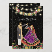 Illustratie Afghaanse weddenschapspaar Save The Date (Voorkant / Achterkant)