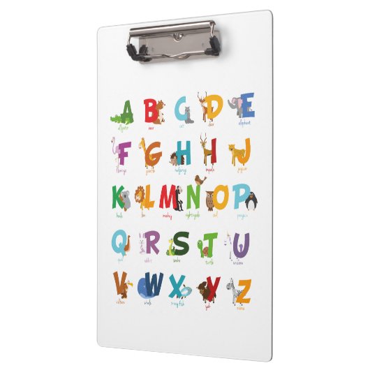 Illustratie Alfabet Dierlijke Letters Klembord (Links)