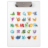 Illustratie Alfabet Dierlijke Letters Klembord (Voorkant)