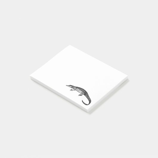 Illustratie  alligator post-it® notes (Schuin)