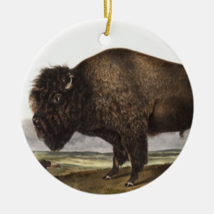 Illustratie Amerikaanse Bison (Bos Americanus) Keramisch Ornament