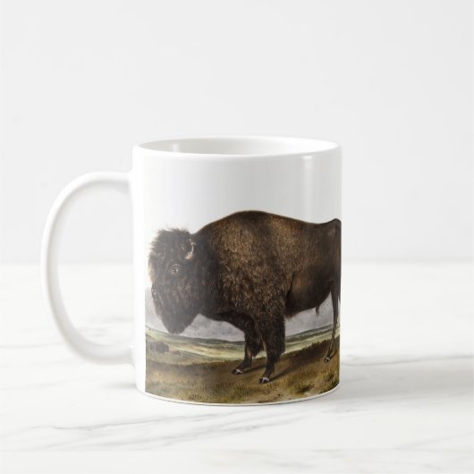Illustratie Amerikaanse Bison (Bos Americanus) Koffiemok (Links)