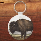 Illustratie Amerikaanse Bison (Bos Americanus) Sleutelhanger (Voorkant)