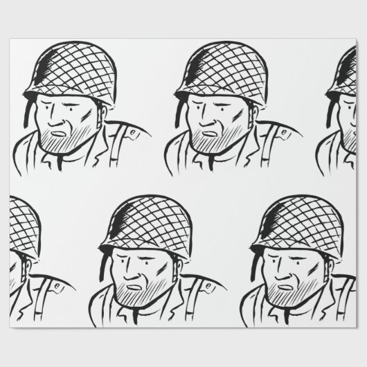 Illustratie Amerikaanse Soldaat Cadeaupapier (Vlak)