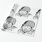 Illustratie Amerikaanse Soldaat Cadeaupapier (Uitgerold)