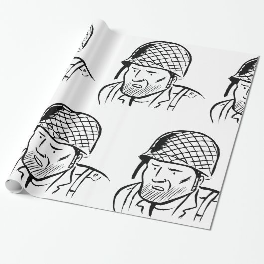 Illustratie Amerikaanse Soldaat Cadeaupapier (Uitgerold)