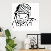 Illustratie Amerikaanse Soldaat Poster (Thuiskantoor)