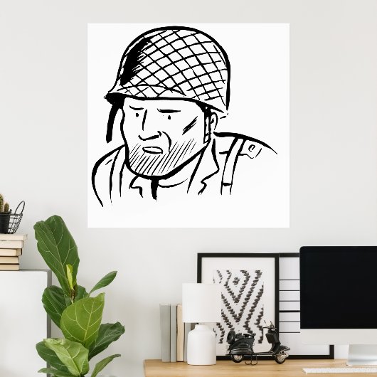 Illustratie Amerikaanse Soldaat Poster (Thuiskantoor)