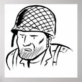 Illustratie Amerikaanse Soldaat Poster (Voorkant)