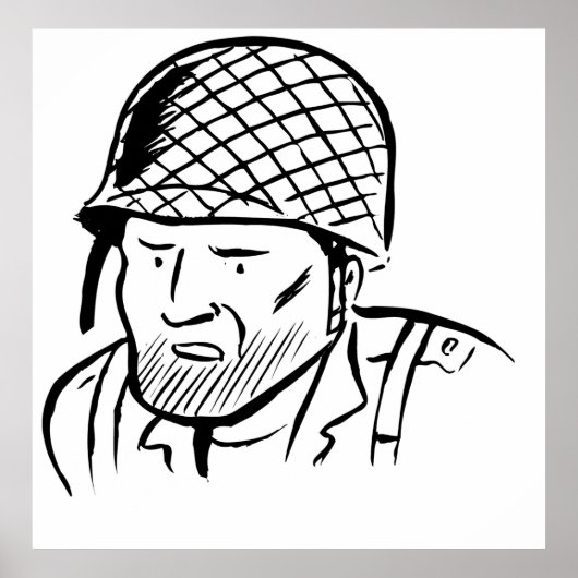 Illustratie Amerikaanse Soldaat Poster (Voorkant)