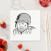 Illustratie Amerikaanse Soldaat Servet (Insitu)