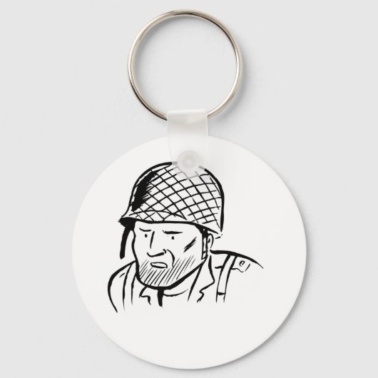 Illustratie Amerikaanse Soldaat Sleutelhanger (Voorkant)