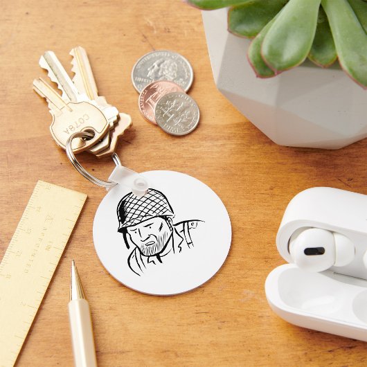 Illustratie Amerikaanse Soldaat Sleutelhanger