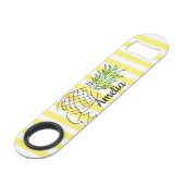Illustratie anananas Gele Stripes Summer Speed Flessenopener (Voorkant Gekanteld)