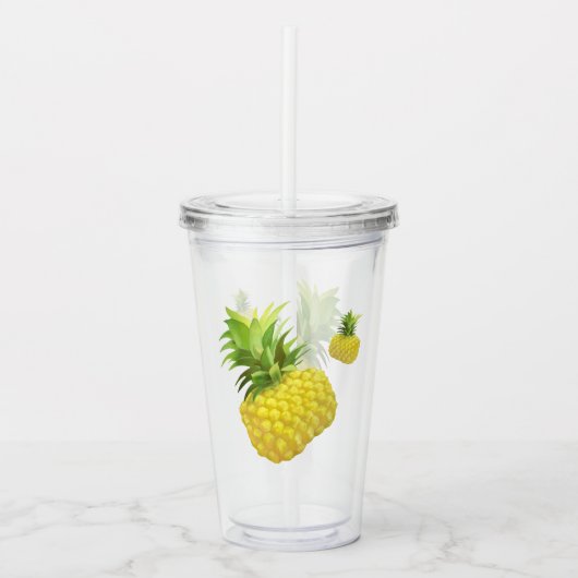 Illustratie ananas acryl drinkbeker (Voorkant)