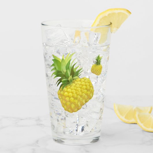 Illustratie ananas glas (Achterkant ijs)