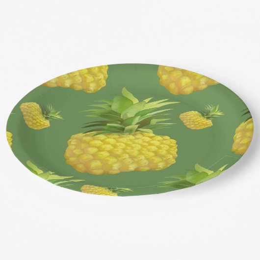 Illustratie ananas papieren bordje (Gekanteld)