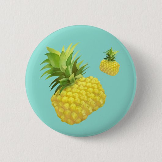 Illustratie ananas ronde button 5,7 cm (Voorkant)