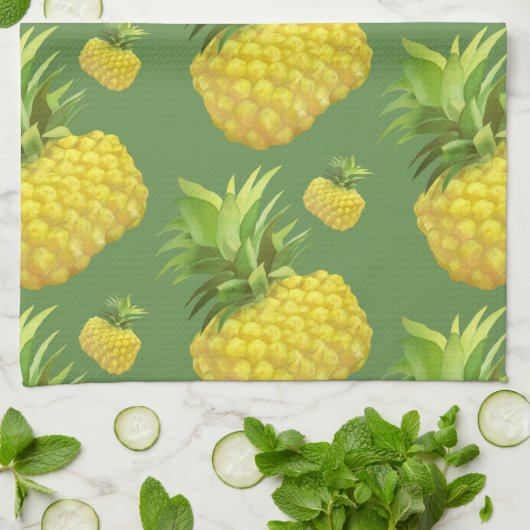 Illustratie ananas theedoek (Gevouwen)