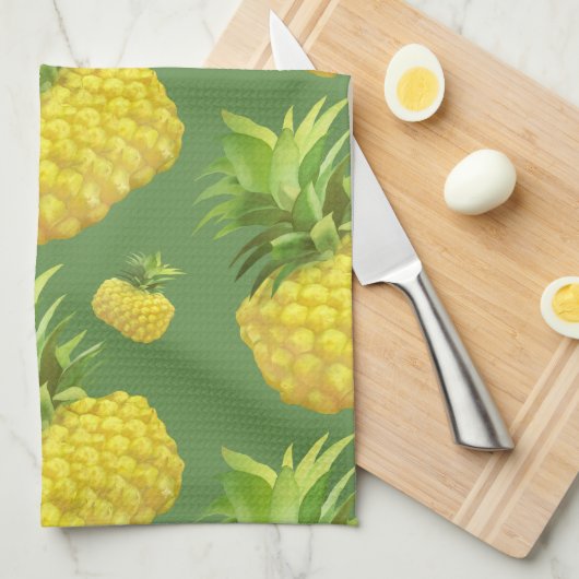 Illustratie ananas theedoek (Quarter Fold)