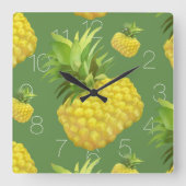 Illustratie ananas vierkante klok (Voorkant)
