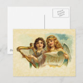 illustratie Angels Singing en Harp Briefkaart (Voorkant / Achterkant)