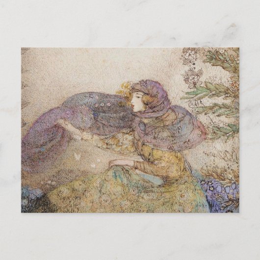 illustratie Annie French "Lila Veil" Briefkaart (Voorkant)