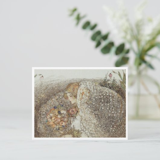  illustratie Annie French "The Bride" Briefkaart (Staand voorkant)