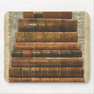 Illustratie Antiek boeken boven woordenboekpagina Muismat