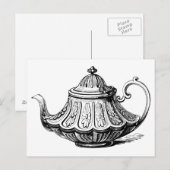 Illustratie Antiek theepot Briefkaart (Voorkant / Achterkant)