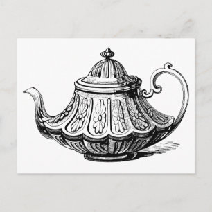 Illustratie Antiek theepot Briefkaart