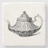 Illustratie Antiek theepot Stenen Onderzetter (Voorkant)