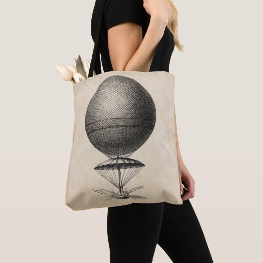 Illustratie Antiek vliegmachine Tote Bag (Dichtbij)
