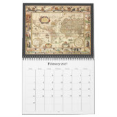  illustratie Antiek Wereldkaarten Kalender (Feb 2027)