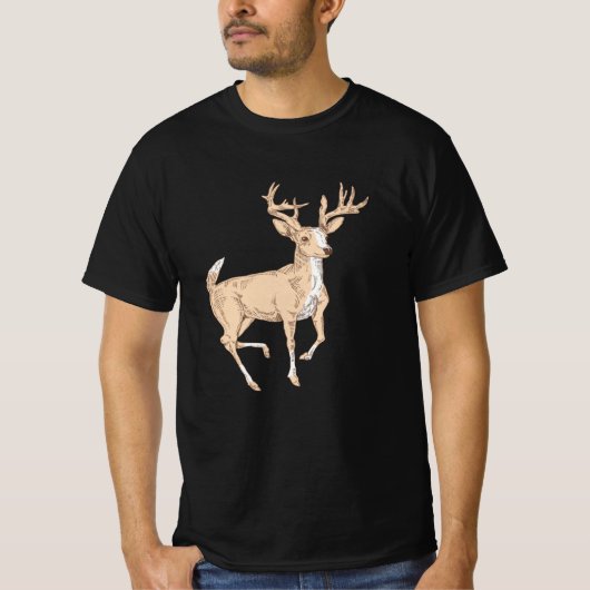 Illustratie Antler Deer T-shirt (Voorkant)