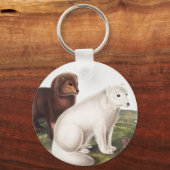 Illustratie Arctic Fox (Vulpes lagopus) Sleutelhanger (Voorkant)