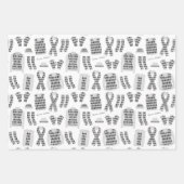 Illustratie Argyle Clothes Gray Red en Blue Inpakpapier Vel (Voorkant)