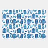 Illustratie Argyle Clothes in Blue Inpakpapier Vel (Voorkant)
