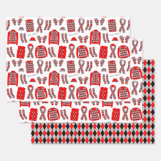 Illustratie Argyle Clothes in het rood Inpakpapier Vel (Set)