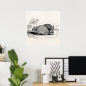 illustratie Armadillo Retro Armadillos Poster (Thuiskantoor)