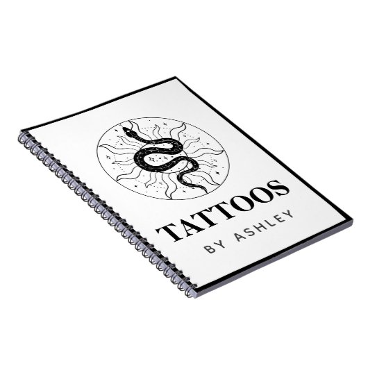 Illustratie artistieke slang tattoo Cosmic Mystica Notitieboek (Rechterzijde)