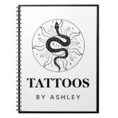 Illustratie artistieke slang tattoo Cosmic Mystica Notitieboek (Voorkant)