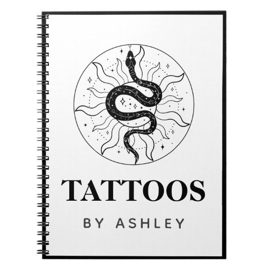 Illustratie artistieke slang tattoo Cosmic Mystica Notitieboek (Voorkant)