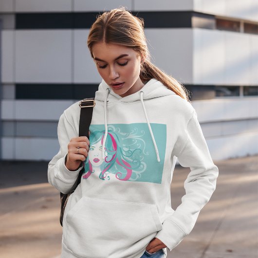 Illustratie artistieke vrouw hoodie