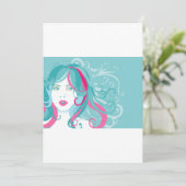 Illustratie artistieke vrouw kaart (Staand voorkant)